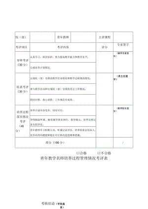 青年教学名师培养过程管理情况考评表.docx