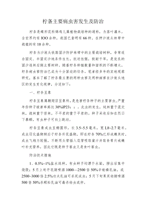 柠条主要病虫害发生及防治.docx