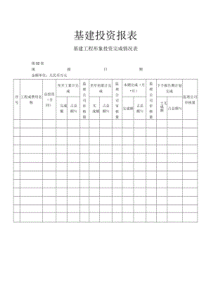 基建投资报表-基建工程形象投资完成情况表.docx