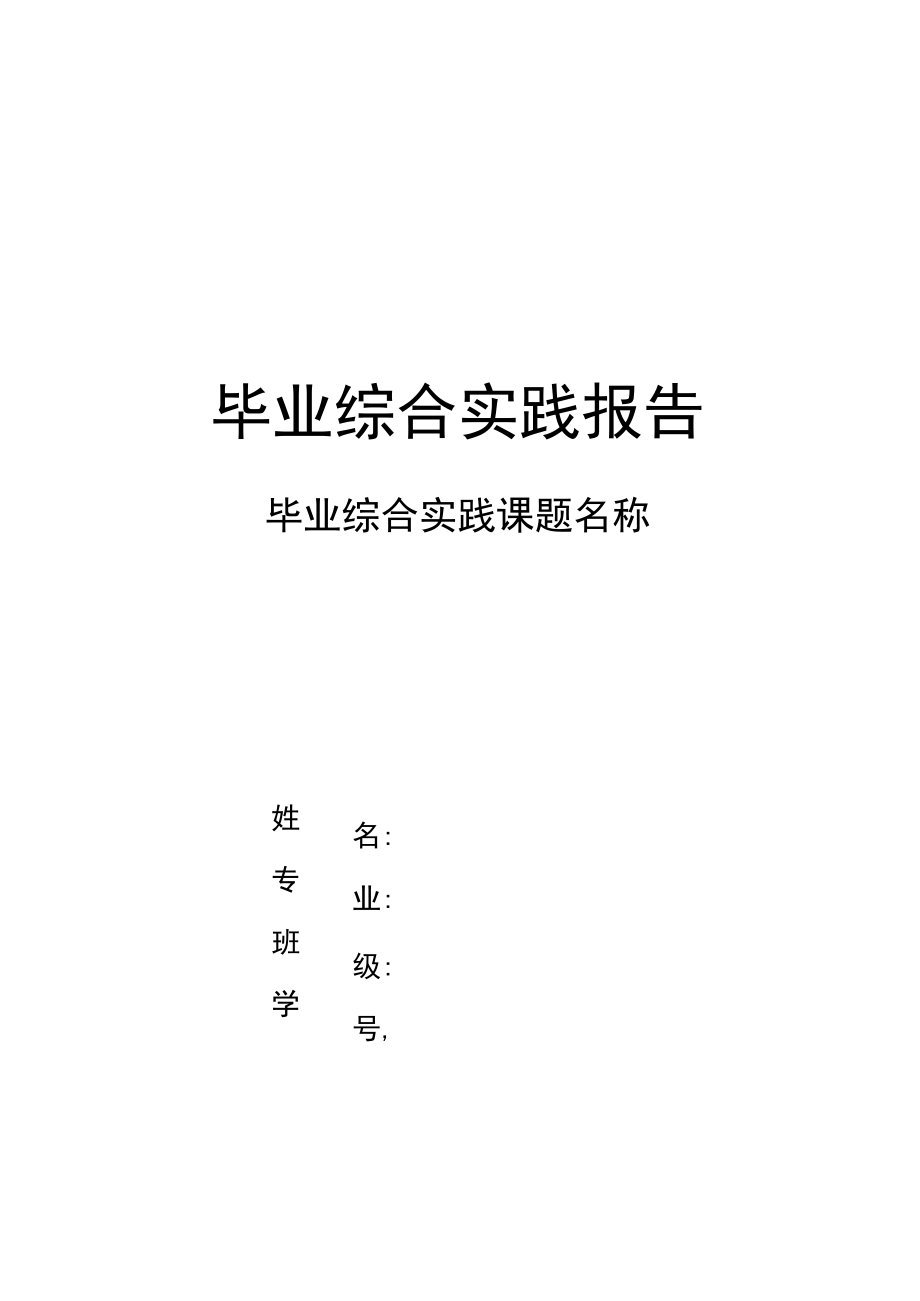 毕业综合实践训练报告模板.docx_第1页