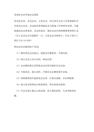 美容院企业环境会议规范.docx