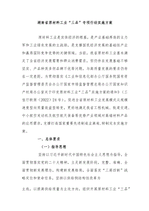 湖南省原材料工业“三品”专项行动实施方案.docx