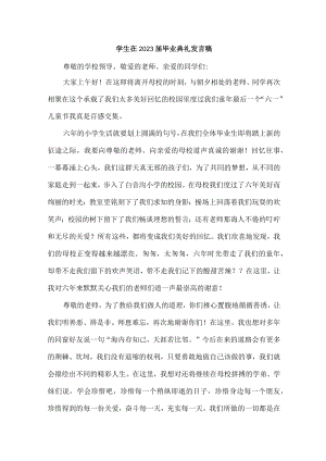 大学生2023届毕业生典礼大会发言稿（汇编4份）.docx