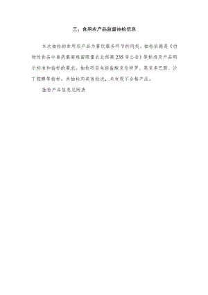 食用农产品监督抽检信息.docx
