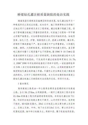 桥梁钻孔灌注桩质量缺陷的处治实践.docx