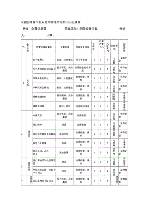 消防检查作业安全风险评估分析（JHA）记录表.docx
