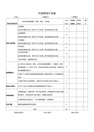 月度绩效计划表.docx