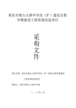 重庆市璧山大路中学改扩建综合教学楼建设工程景观改造项目.docx
