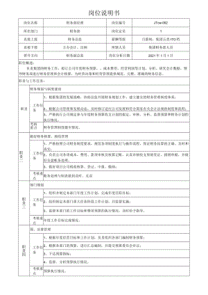 2集团财务部经理岗位说明书.docx