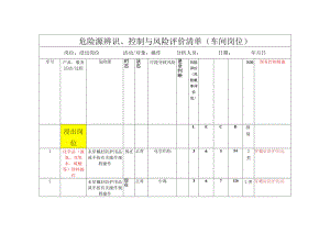 浸出岗位危险源辨识与风险评价清单.docx