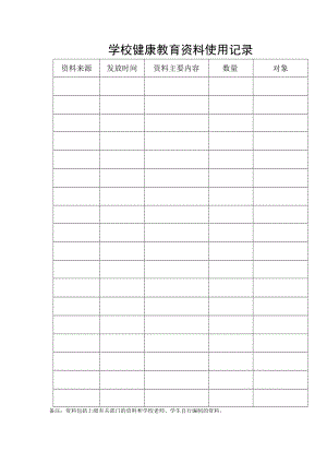 学校健康教育资料使用记录.docx