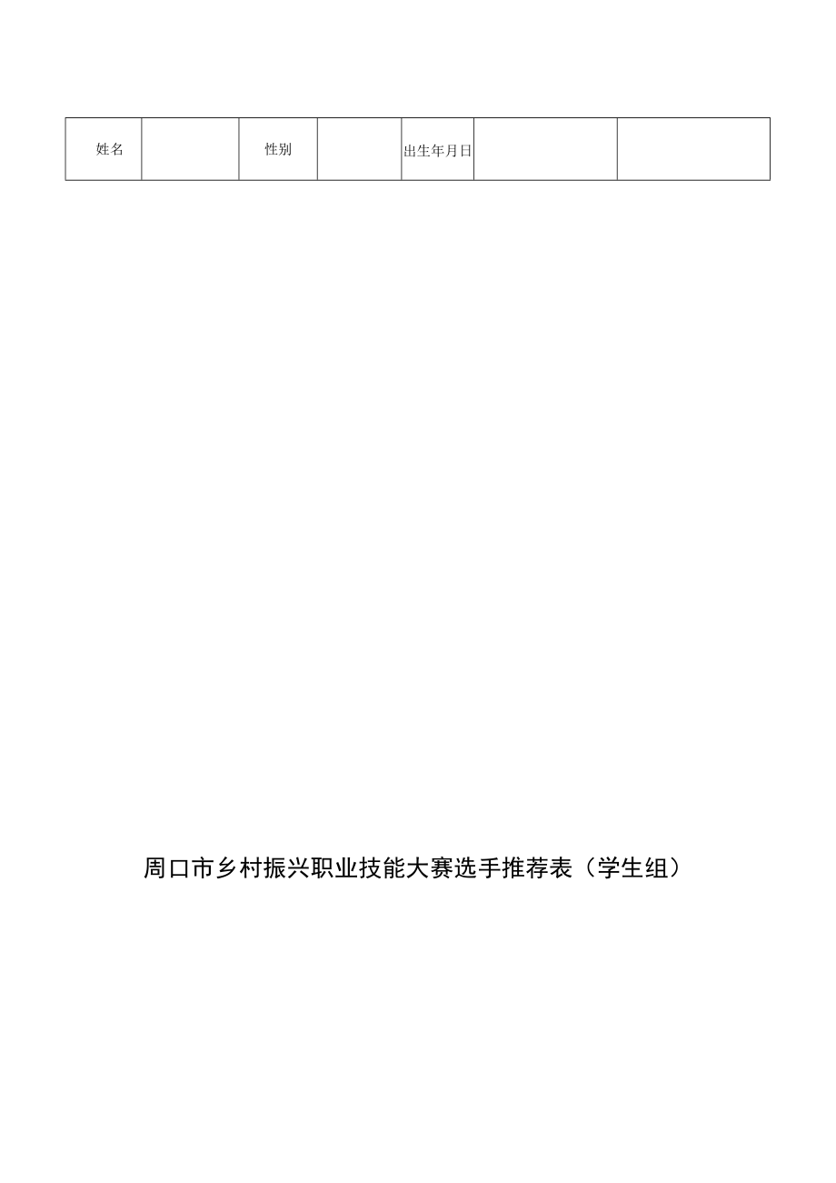 周口市乡村振兴职业技能大赛选手推荐表职工组.docx_第2页