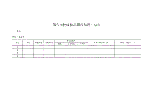 第六批校级精品课程结题汇总表.docx