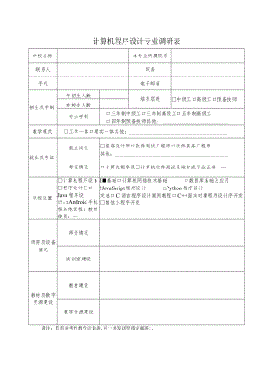 计算机程序设计专业调研表.docx