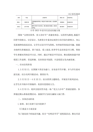 城区学校2023年开展读书月活动实施方案 汇编7份.docx