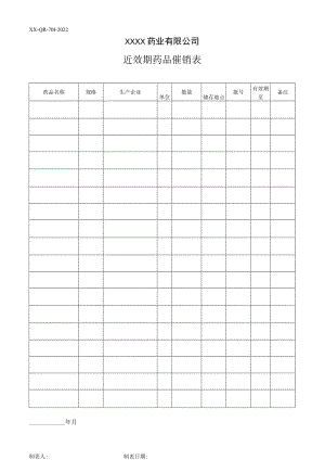 近效期药品催销表.docx
