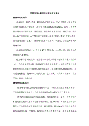 某健身房会籍顾问培训健身球课程.docx