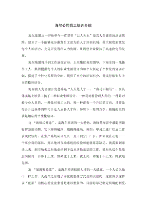 海尔公司员工培训介绍.docx