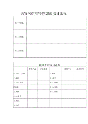 美容院护理特殊加强项目流程.docx