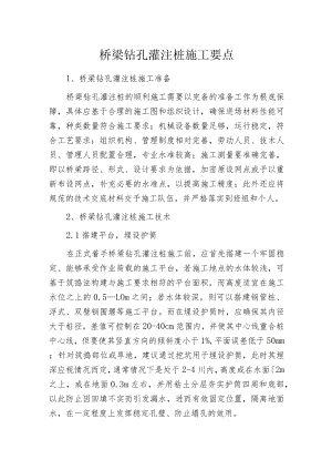 桥梁钻孔灌注桩施工要点.docx