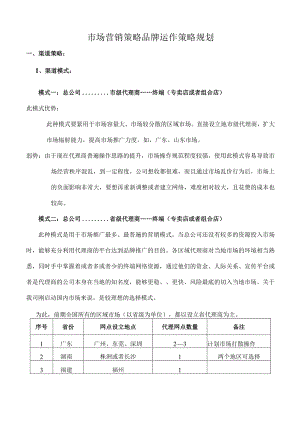 市场营销策略品牌运作策略规划.docx
