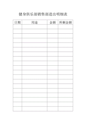 健身俱乐部销售部进出明细表.docx