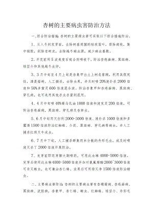 杏树的主要病虫害防治方法.docx