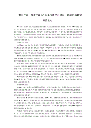 湖北广电推进广电5G业务应用平台建设积极布局智慧家庭生态.docx