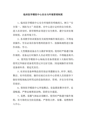 临床医学模拟中心安全与环境管理制度.docx