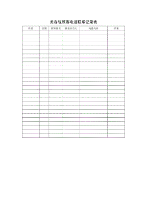 美容院顾客电话联系记录表.docx