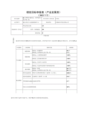 绩效目标申报表产业发展类.docx