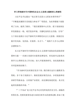 国企职工学习贯彻新时代中国特色社会主义思想主题教育心得感悟汇编3篇.docx