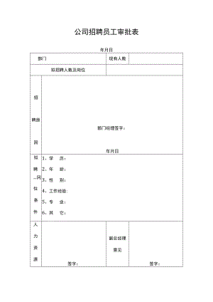 公司招聘员工审批表.docx
