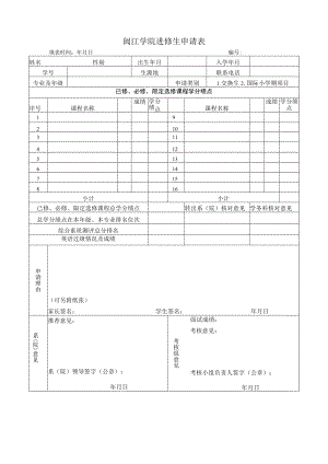 闽江学院进修生申请表.docx