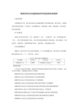 果蔬饮料安全监督抽检和风险监测实施细则.docx