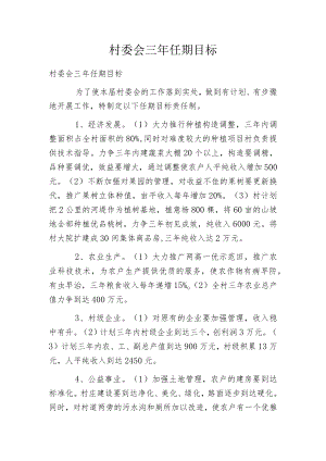村委会三年任期目标.docx