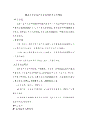 健身房安全生产综合应急预案应急响应.docx