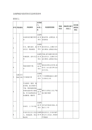 仓储物流风险管控信息排查清单.docx