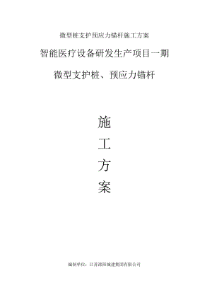 微型桩支护预应力锚杆施工方案.docx