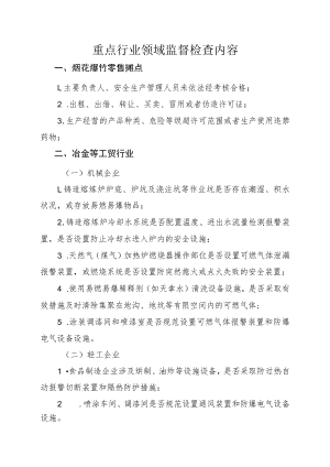 重点行业领域监督检查内容.docx