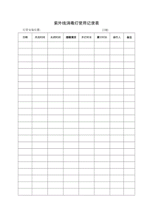 紫外线消毒灯使用记录表.docx