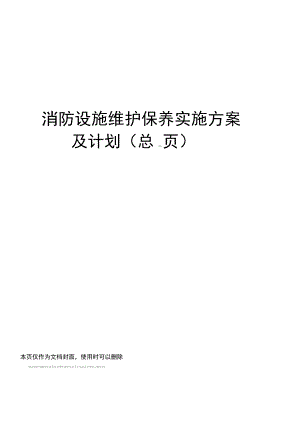 消防设施维护保养实施方案及计划.docx