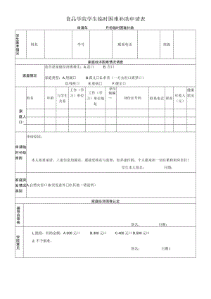 食品学院学生临时困难补助申请表.docx