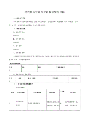 现代物流管理专业群教学实施保障.docx