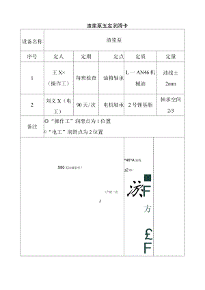 渣浆泵五定润滑卡.docx