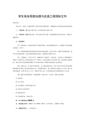 学生宿舍局部治理与改造工程招标文件.docx
