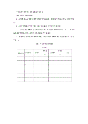 学校运营行政管理手册分校教师工资预提.docx