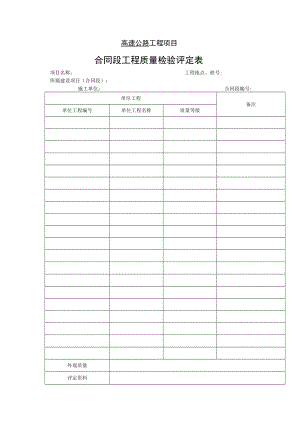 高速公路工程项目-合同段工程质量检验评定表.docx