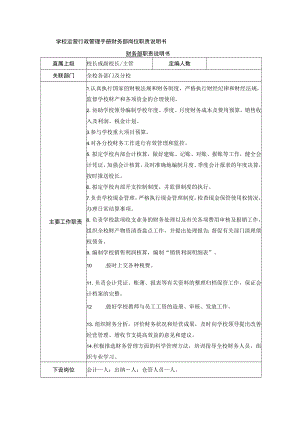 学校运营行政管理手册财务部岗位职责说明书.docx