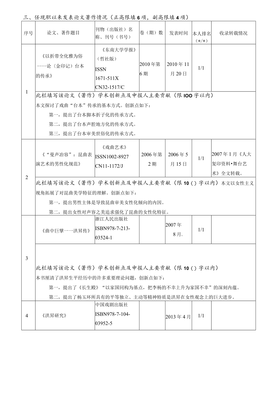 浙江工商大学专业技术职务申报人员业绩简表.docx_第2页